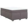 Vidaxl Box spring postelja z vzmetnico siva 120x190 cm umetno usnje
