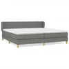 Vidaxl Box spring postelja z vzmetnico temno siva 200x200 cm blago