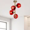 Opviq Luster Benek-15-14501, 40x40x55cm, IP20, Zlatno-crvene boje