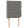 Vidaxl Vzglavje postelje temno sivo 80x7x118/128 cm blago