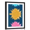Plakat s paspartujem pisane abstraktne rastline - 40x60 black