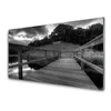 tulup.si Slika na steklu Pier black and white lake 120x60 cm 4 obešalnika