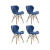SET 4x trpezarijske stolice TRIGO 74x48 cm tamnoplava/bukva