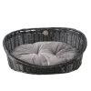Duvo+ Ležaljka za pse sa jastukom, Rustic rattan, Sivi, XS