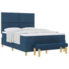 vidaXL vidaXL Postelja z Box Spring z vzmetnico in klopjo Modra 140x190 cm Tkanina, (22080883)