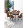 Hanah Home Set Trpezarijski sto i 6 stolica Zen, Terakota