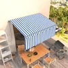 Tenda na ručno uvlačenje s roletom 3,5 x 2,5 m plavo-bijela