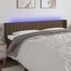 vidaXL LED posteljno vzglavje temno rjavo 183x16x78/88 cm blago