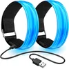 Nikcorp LED-opaska na akumulator, USB polnjenje, 2 kosa modra, nastavljiv obseg 27,9–33 cm, velcro zapenjanje, za tek kolesarjenje sprehod gleženj zapestje roka, približno 25 g