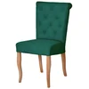 Casa Padrino Chesterfield Neo Baroque Dining Chair Dark Green/Natural - Chesterfield Neo Baroque Kitchen Chair - Dining Room Furniture - Chesterfield Furniture - Neo Baroque Furniture