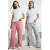 Trendyol Pink-Grey 2-Pack Plush Knitted Pajama Bottoms