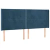 Vidaxl Vzglavje z ušesi temno modro 203x16x118/128 cm žamet