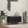 vidaXL Haldna klop z blazino z vrati Črna Orehovina 60 x 38 x 46 cm