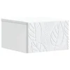 vidaXL Stenska stranska miza Bela 34,5 x 33 x 20 cm Inženirski les