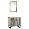 Set ormarića za kupaonicu 2 pcs Bijela Čvrsto drvo manga