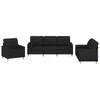 3-dijelni set sofa s jastucima crni od mikrovlakana