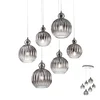 Redo 01-2069 - Luster na sajli PLUMEN 6xE14/42W/230V siva