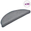 Prostirke za stepenice 30 kom 56x17x3 cm svijetlo sive i plave poluokrugle