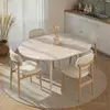 HANAH HOME Trpezarijski sto na rasklapanje Viona Travertine Hrast