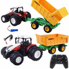 JOKOMISIADA Traktor na daljinsko upravljanje z gumijastimi kolesi + prikolica RC0601