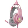 Slušalice žične gaming Rampage RM-K91 X-CATTY 7.1 RGB roze 36032
