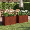 vidaXL Vrtni lonček 2 kos Rjav 80 x 30 x 49 cm Vremensko odporno jeklo