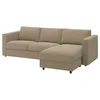 VIMLE Sofa trosed, s lenjivcem/Johanneshov smeđebež