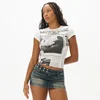 Cropp - Bela majica s printom - white