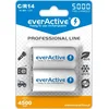 everActive Polnilne baterije everActive Ni-MH R14 C 5000 mAh Profesionalna linija, paket 4 kosov, 1,2 V, okolju prijazne.