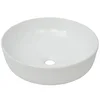 MAISON CHIC Umivalnik - Kopalna umivalnik - Lavabo Okrogel Keramičen Bele Barve 41,5x13,5 cm, (21684597)