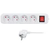 Solight podaljšek 5 m, 4 vtičnice, stikalo, 16A/3680W, PVC, bela