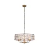 Endon 106244 - Luster na lancu CLIFTON 5xE14/6W/230V prečnik 50,5 cm mesing/prozirno