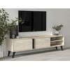 TV-omarica Kailua 2576 (Svetla Travertine) Svetla Travertine, Črna, 160x45x36cm