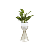 Metalna saksija LOFT 46x20 cm zlatna/bela