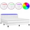 Vidaxl Box spring postelja z vzmetnico LED bela 180x200cm umetno usnje