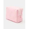 Sinsay - Krznena kozmetička sa vezom - pastelno roze