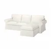 EKTORP Sofa trosed s lenjivcem, Blekinge bela