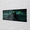 tulup.si Steklena slika Temna slika zelene požara 140x70 cm 4 obešalnika