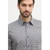 Srajca Guess JACQUARD moška, siva barva, M5GH65 WFXX1