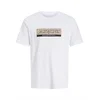 JACK & JONES Majica JORINWOOD chamois/temno rjava/bela