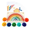 Mavrična kroglica mozaik puzzle Montessori lesena igrača