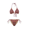Trendyol Bikini kostanj rjava/svetlo rumena/črna/bela