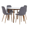 JEGIND O105 sto bela + 4 JONSTRUP stolice siva/hrast