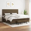 vidaXL Box spring postelja z vzmetnico temno rjav 200x200 cm blago