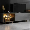 HANAH HOME TV polica Vienna Anthracite Gold