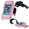 Cadorabo Cadorabo Neopren Mobile Phone Sports Gym Jogging Warg Band Band Zgornji rok, združljiv s 4,5 - 5 ZOLL telefoni s ključnim žepom in priključkom za slušalke v roza barvi, (20621964)