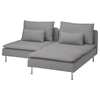 SÖDERHAMN Sofa dvosed s lenjivcem, Tonerud siva