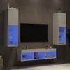 Vidaxl Komplet TV omaric LED 5-delni bel inženirski les
