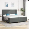 LED Box Spring Krevet Tamno siva 200 x 200 cm tkanina