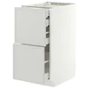 METOD / MAXIMERA Pod.orm.2front/2dnj/1srd/1vis.fiok, bela/Aspudden svetlosiva, 40x60 cm